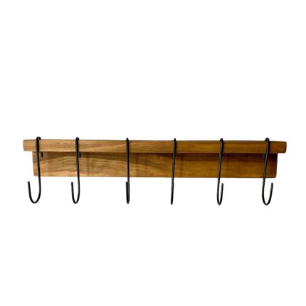 Grabturecartwix Wooden Utensil Rack with Hooks